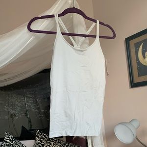 Gray racer back workout tank